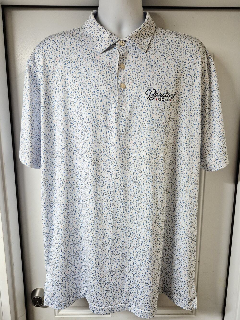 Peter Millar Barstool Golf Menโs Polo XL summer Comfort All over Print Cocktails